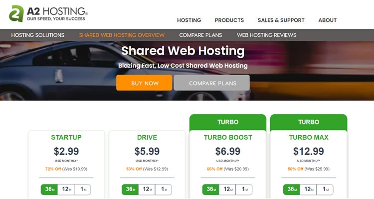 A2 Hosting Pricing 