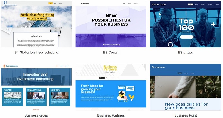 site builder come with free templates