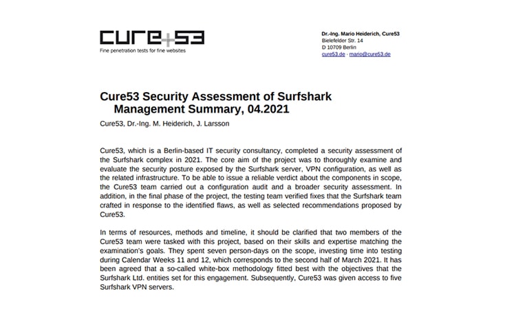SurfShark Independent Audits