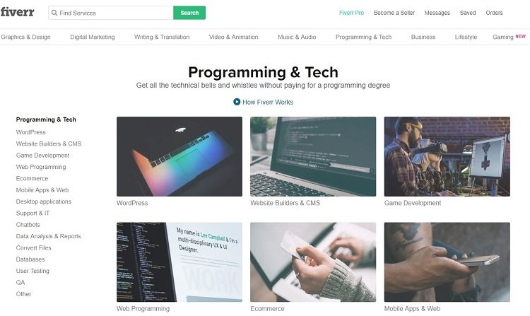 Fiverr talents in website content - hire freelance writers to create new content for your website 