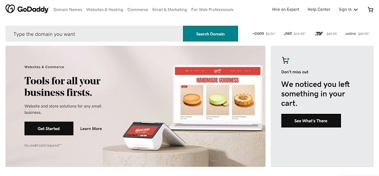 GoDaddy domain search