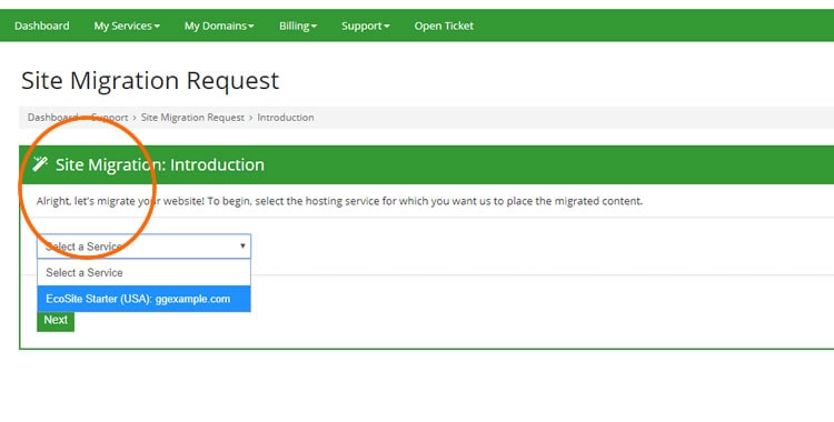 GreenGeeks Website Transfer