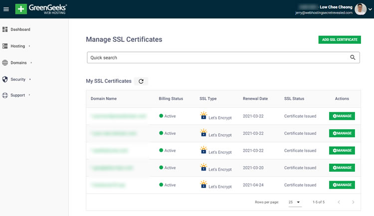 GreenGeeks Free SSL Features