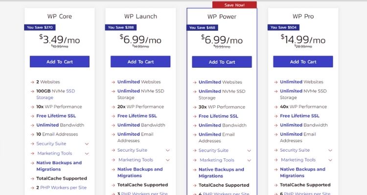 InMotion managed WordPress hosting plan