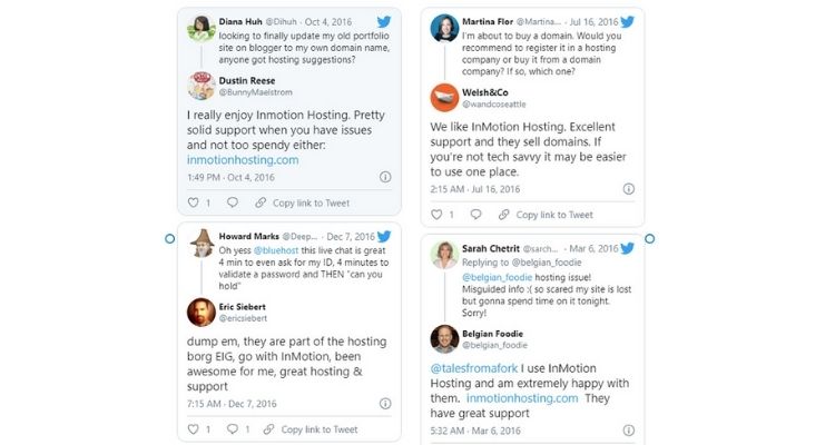 InMotion user feedback on Twitter