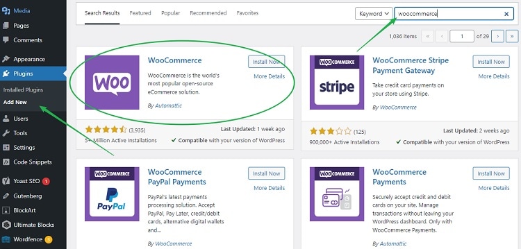 Installing WooCommerce