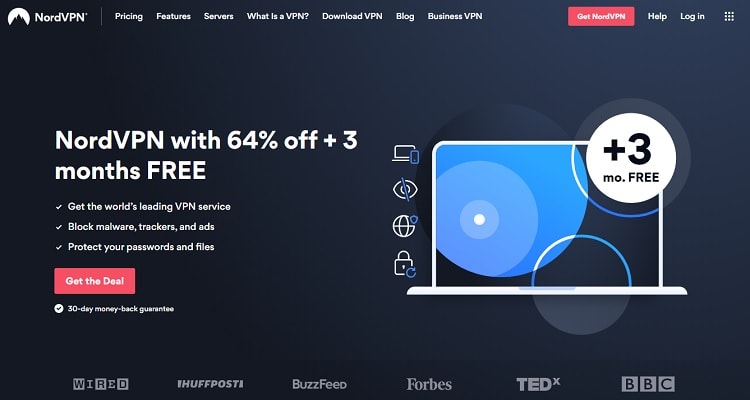NordVPN homepage