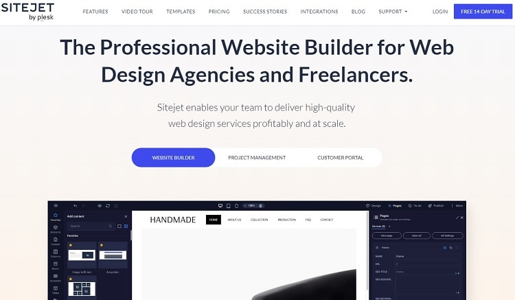 Sitejet homepage