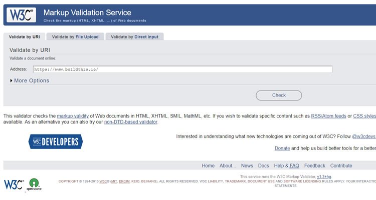Validate your website markup easily using W3C Markup Validation Service.
