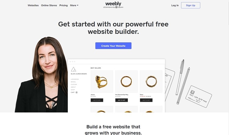 Weebly homepage