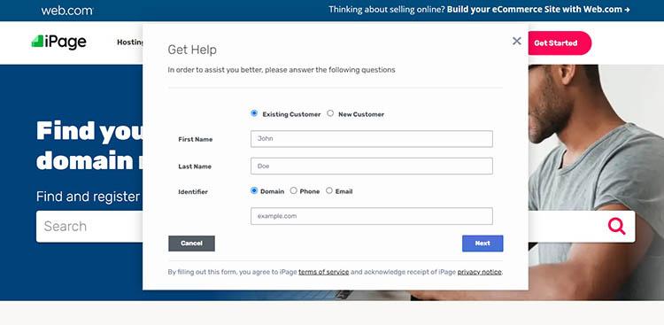 iPage 24/7 Live Chat Support