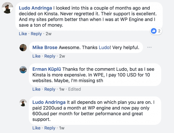 Kinsta user review 